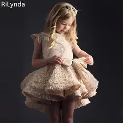 Vestido infantil/Платья с цветочным узором для маленьких девочек, элегантное Пышное торжественное платье с цветочным узором для девочек, платья