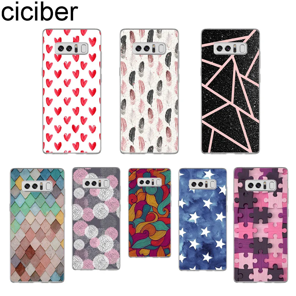 

ciciber Colorful Pattern For Samsung Galaxy NOTE 9 NOTE 8 NOTE 3 NOTE 4 NOTE 5 Soft Silicone Clear TPU Phone Cases Fundas Capa