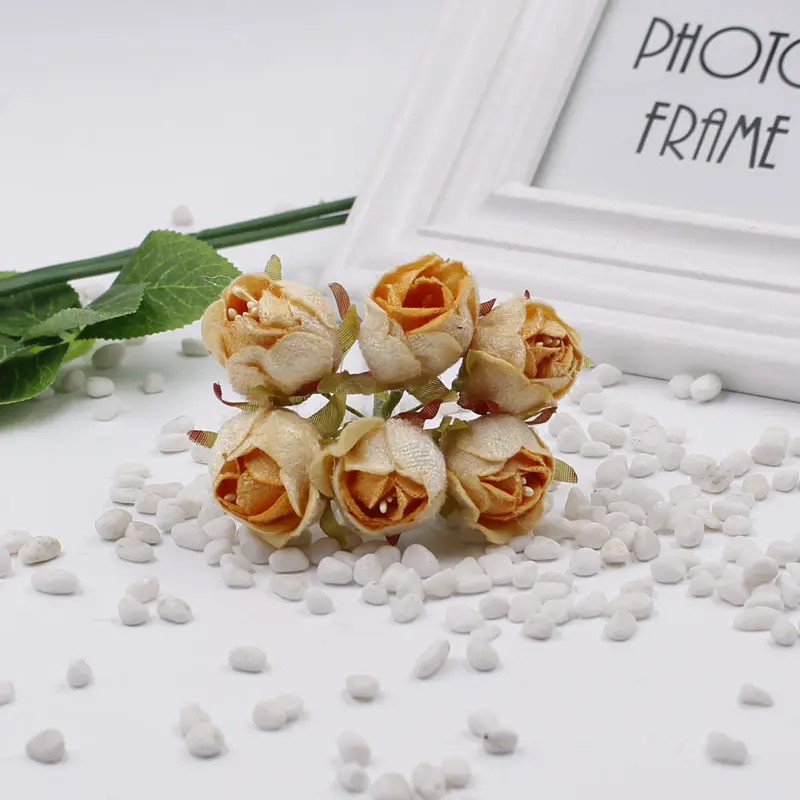 Новые 6 штук Искусственные цветы пионы из шелка большая роза бутон искусственный букет головной убор невесты Брошь декоративный материал DIY искусственная гирлянда