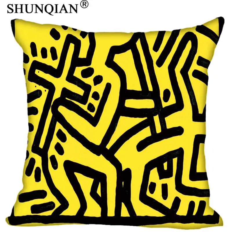 Customized Pillow Cover Keith Haring Decorative Pillowcase Square Zipper Pillow Cover 20X20cm 35X35cm 40x40cm - Цвет: 2