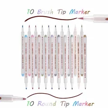 10 цветов/набор STA металлические маркерные ручки скрапбук крафт-карты набор мягких ручек-кистей металлическая живопись акварельный маркер художественный маркер