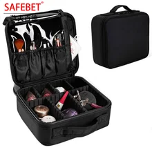 

SAFEBET Brand Multifunction Waterproof Oxford Cosmetic Case Men Women Beauty Professional Organizer Large Portable Cosmetic Bag