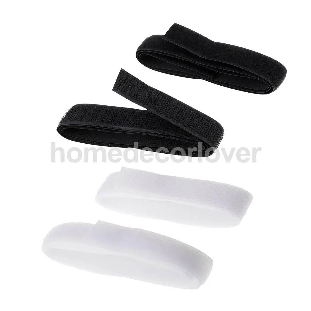 80cm 2Pcs Sewing Hook and Loop straps for clothing Black or White fastening tape not self adhesive