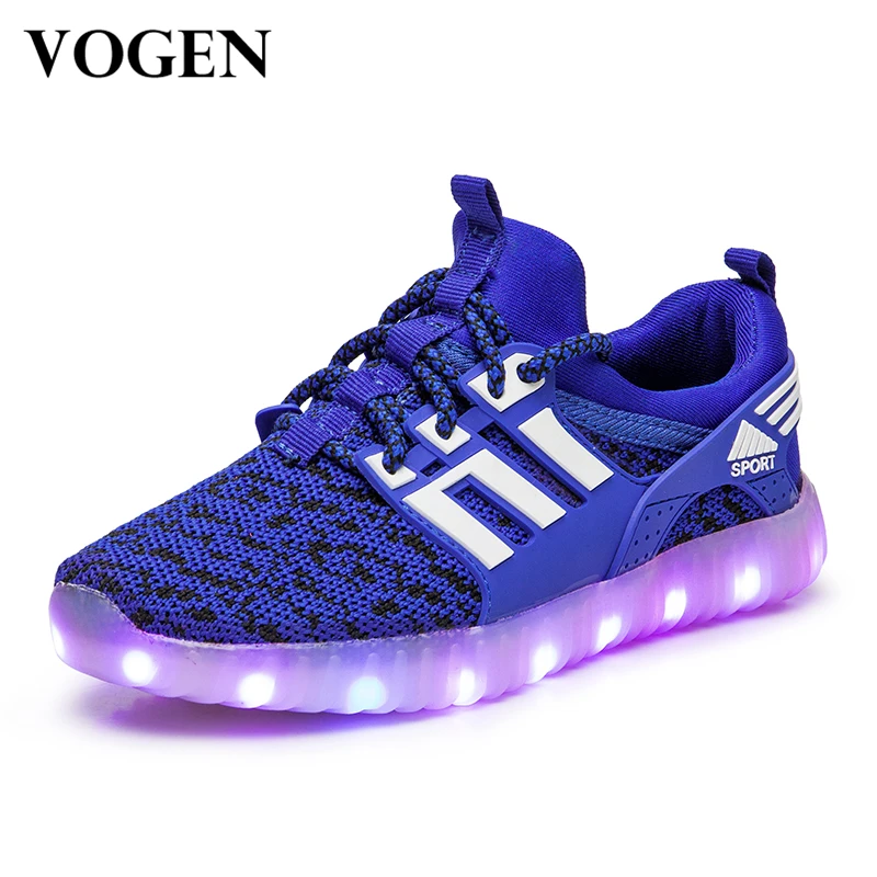 2017 New Arrival Shoe Led Children's Light Up Shoes for Boy Girl Zapatos Ninas Luminous Krasovki Sole Light Fly Weave Breathable baby girl boy bling first walkers toddler soft sole sports shoes breathable children s anti slip shoe light cool summer new in