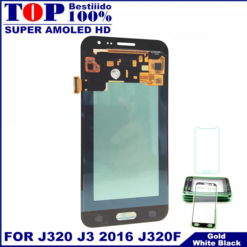 

For Samsung Galaxy AMOLED J3 2016 J320 J320F J320H J320FN LCD Display Touch Screen Digitizer Assembly With Brightness Adjustment