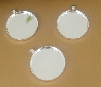 

100pcs/lot 25mm pad silver pendant setting findings