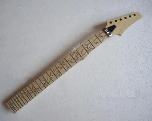 Unfinished Electric Guitar Neck 24 Fret Maple Parts Replacement for Ibanez style 