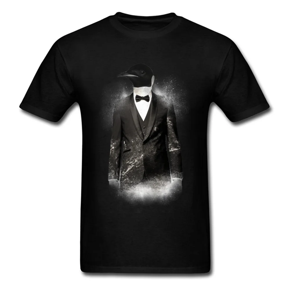 Printed On Blizzard Penguin Hip hop Short Sleeve ostern Day Tops Tees Funky Round Collar Pure Cotton Tops T Shirt Mens T Shirt Blizzard Penguin black