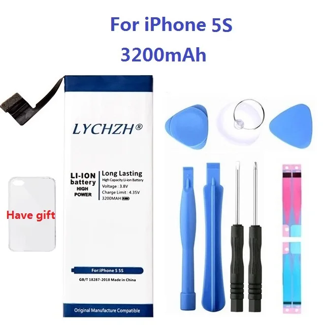 

2018 100% New 3200mAh Battery for iphone 5S for iphone5S for iphone 5c for iphone5C free shipping free tools+Sticker