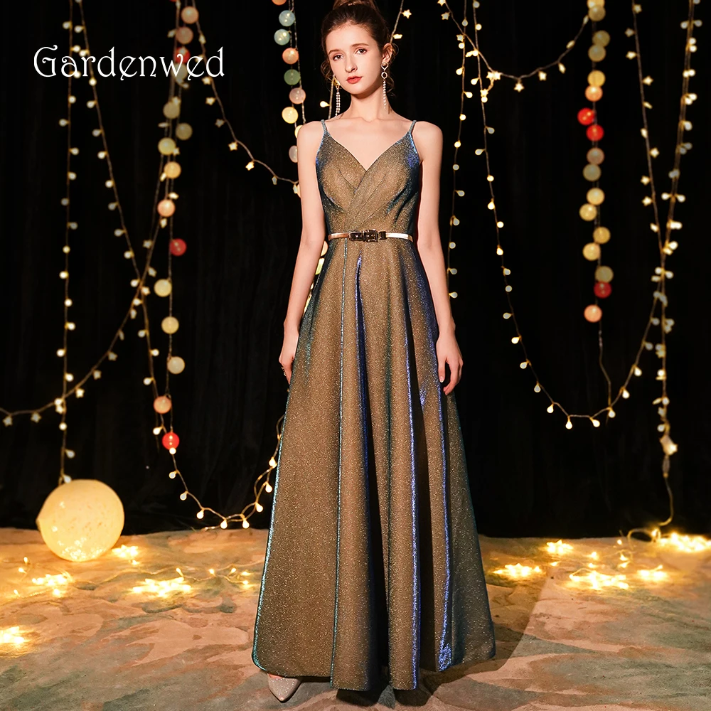 

Gardenwed Elegant V Neck Formal Evening Dresses 2019 Simple Evening Gowns Women Prom Dress Formal Dresses robe de soiree