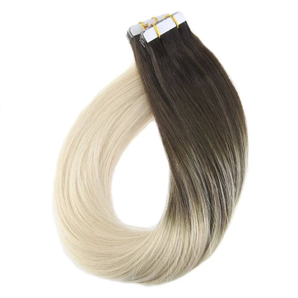 Moresoo, накладные волосы на ленте, бразильские волосы Remy, человеческие волосы на ленте, цвет#2, темно-коричневый, до#60, блонд