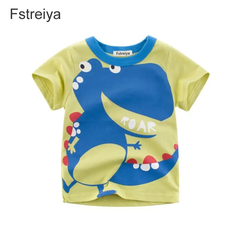 

Baby boys t shirt boys dinosaur clothes summer tiny cottons 2019 girls Cartoon tops kids animal print tshirt boy short t-shirt