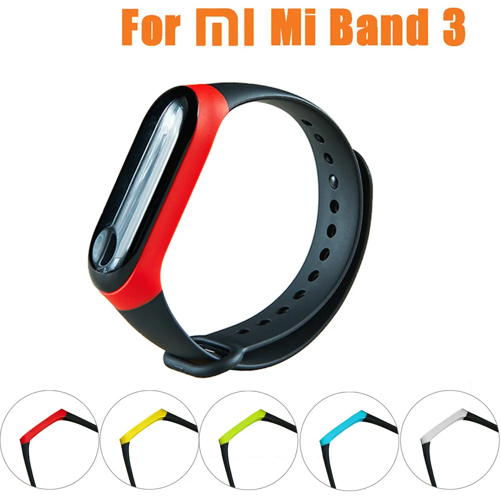 Спортивные часы ремешок для XiaoMi mi Band 3 на запястье многоцветные силиконовые