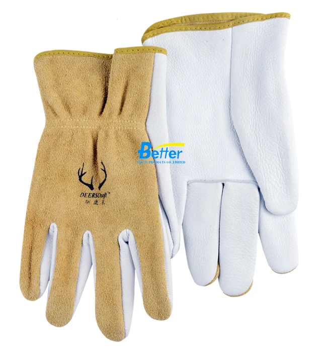 Argon arc welding gloves deerskin short TIG MIG gloves high temperature resistant cowhide welder