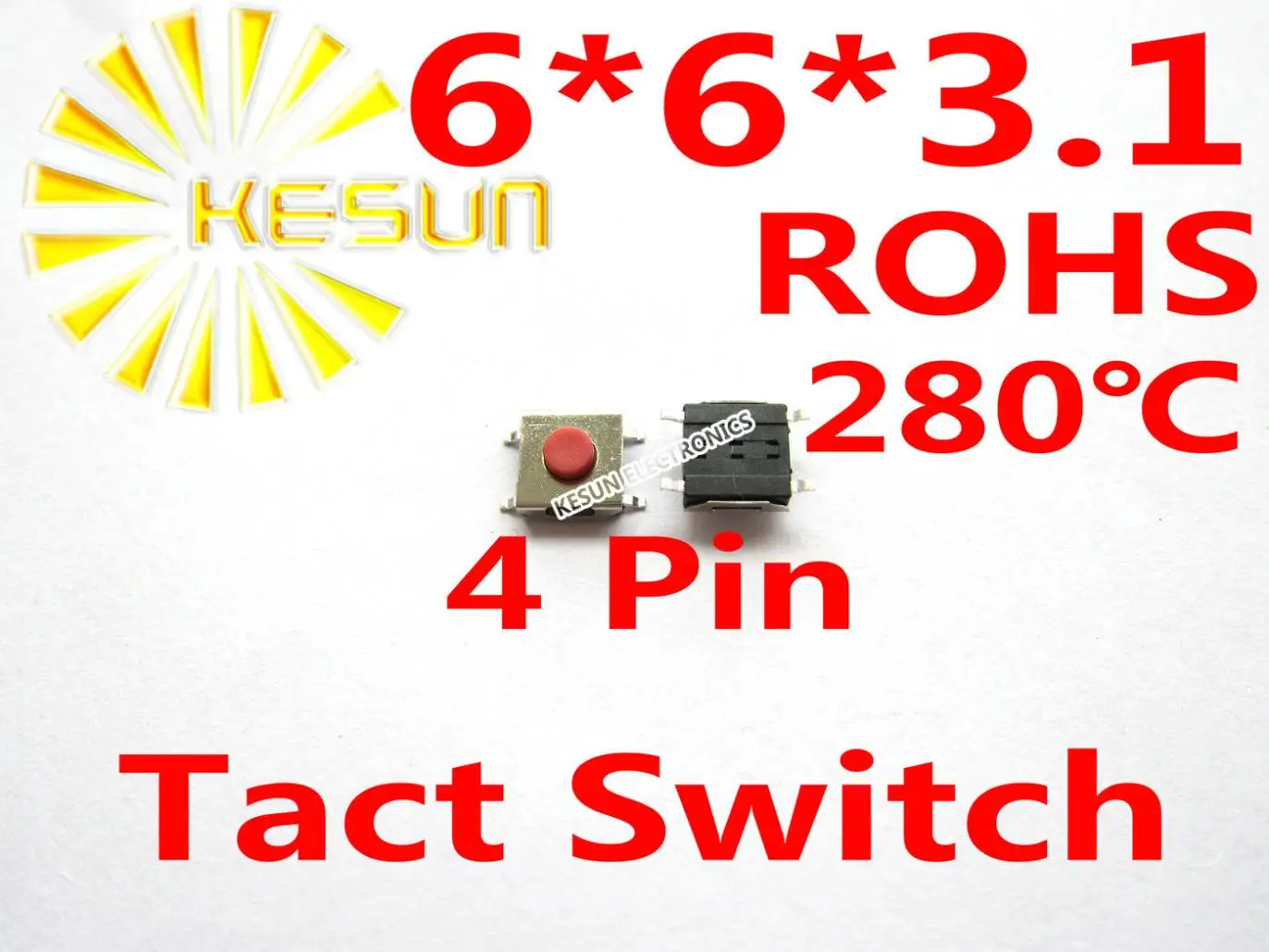 

FREE SHIPPING 100PCS SMT 6X6X3.1MM 4pin Tactile Tact Push Button Micro Switch Momentary ROHS