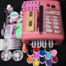 Pro 25 в 1 ногтей Книги по искусству 36 Вт УФ-лампы трубка Сушилка Soild Цвет УФ-гель Советы полный набор инструментов россия