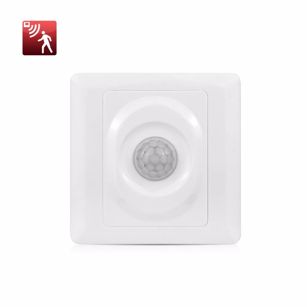 PIR Motion Sensor Wall Panel Switch Delay Time Adjustable Energy Saving