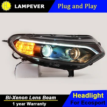 

Lampever Car Styling for Ecosport Headlights 2015 New Ecosport LED Headlight DRL Bi Xenon Lens High Low Beam Parking Fog Lamp