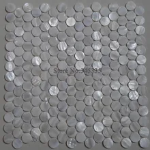 11 шт. белый Пенни Круглый Shell Мозаика перламутр плитки украшения стены ванной кухня щитка камина границы обои