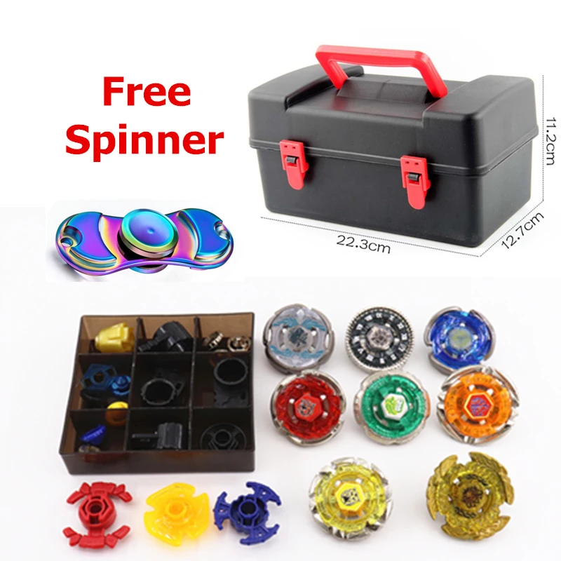 

Spin Tops Beyblade Burst Set (more than 20 spare parts + 8 spin tops beyblades +1handles +2 launchers + box )Toys For Kids