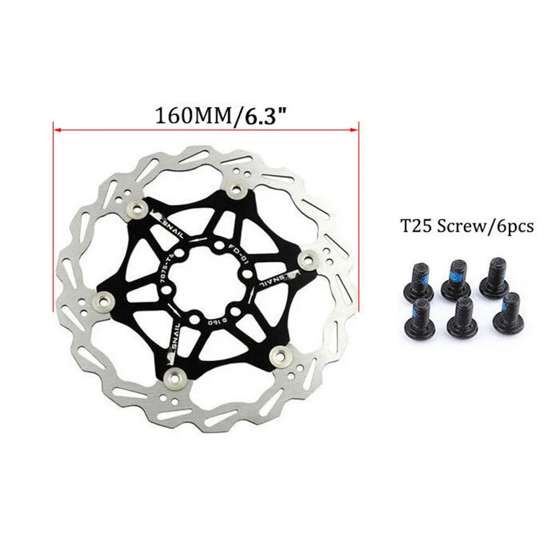Звездообразное колесо 160/180 мм плавающие MTB тормозные роторы 420 нержавеющая сталь для горного велосипеда 6 винтов - Цвет: LT3223-Black160mm