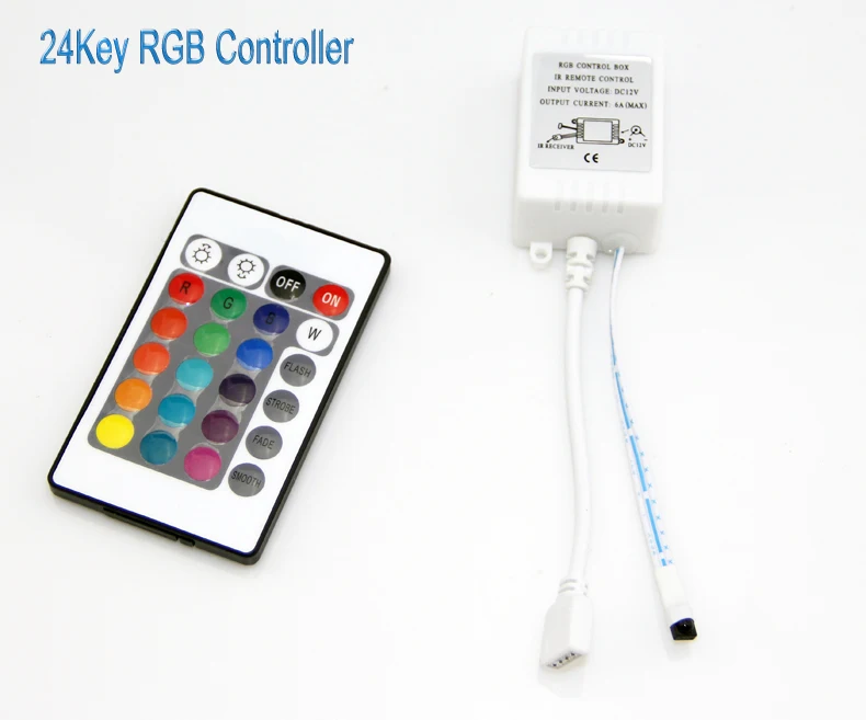 Rgb контроллер 24 клавиши ИК пульт дистанционного управления + применимый к SMD 3528 5050
