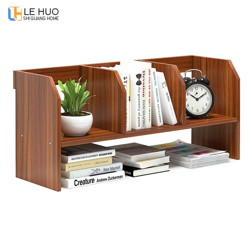 Modern Creativity Wood Bookcase Desktop Storage Organizer