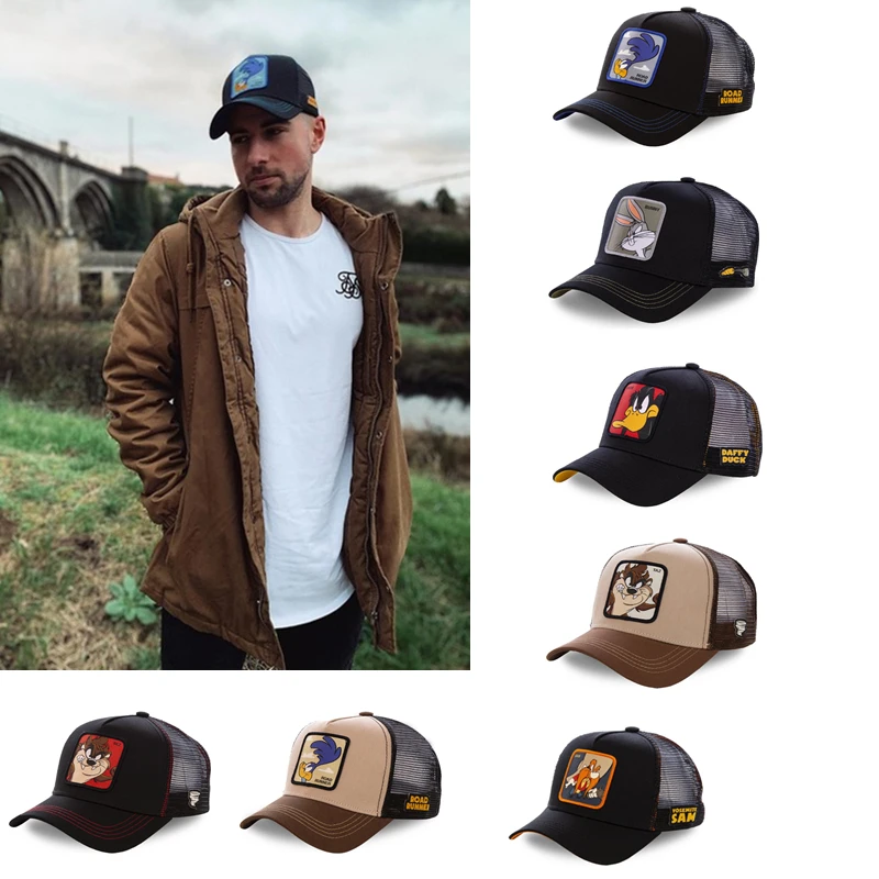 Новые летние сетчатые бейсболки Snapback животные утка аниме милый кролик вышивка