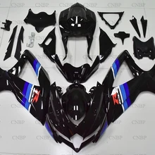 GSXR600 2008-2010 K8 обтекатель GSX R 600 2008 обтекатели GSXR 600 09 10 глянцевый черный голубой обтекатель