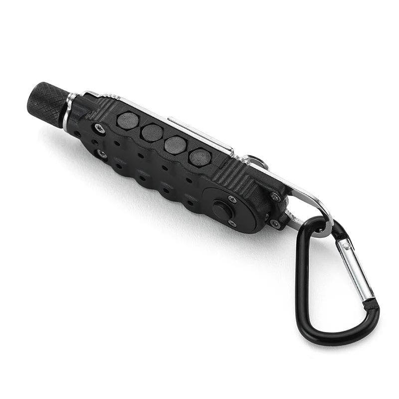 

Multi-Functional Tool Pocket EDC Tool Driver Travel Kit with Bottle Opener Hex Bit LED Flashlight