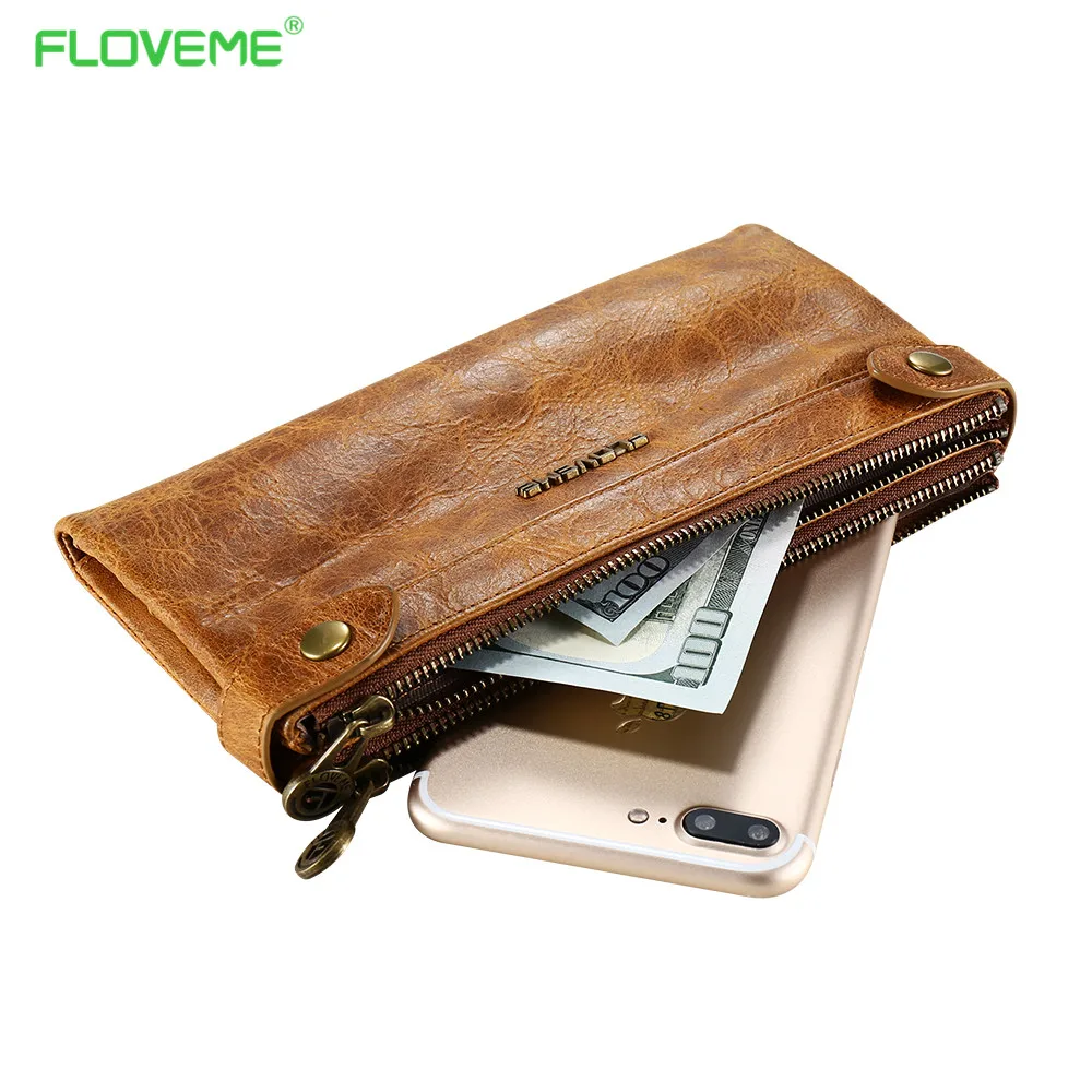 FLOVEME Натуральная кожа телефон сумка для iPhone X 11 кошелек чехол 7 8 6S 6 Plus