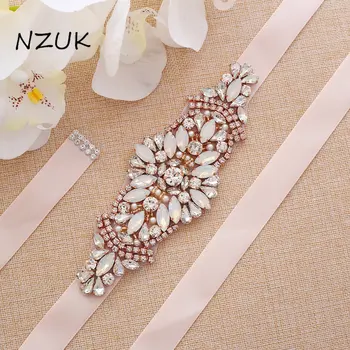 

Crystal Bridal Belt Opals Wedding Belt Rose Gold Rhinestones Bridal Belt For Wedding Dresses ZZY182RG