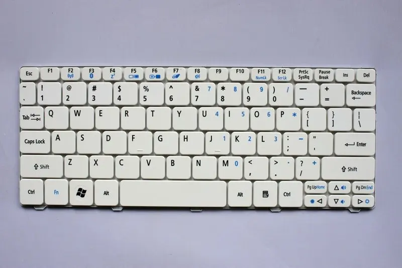

US New White colour Laptop keyboard for ACER ASPIRE ONE 532H D260 AO532 AO532H AOD532H