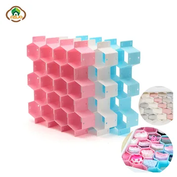 

Msjo Makeup Organizer 8PCS Honeycomb Closet Cosmetics Jewelry Sock Tie Underwear Debris Plastic Storage Box Makeup Organizer