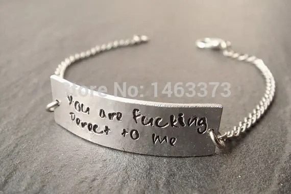 Customized Uni Quote Bracelet Hand Stamped Single Customized Uni Quote Bracelet Hand Stamped Single Personalized Jewelry Anniversary Birthday S Friendship Gift In Id Bracelets From