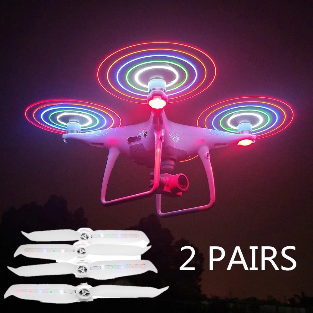 Paddle para Dji Hobbyinrc Pares Brilho 4.2 v Led Hélices 9455 s Blades Fantasma 4 Pro V2.0 Drone 5 Levou Cores 1 – 2