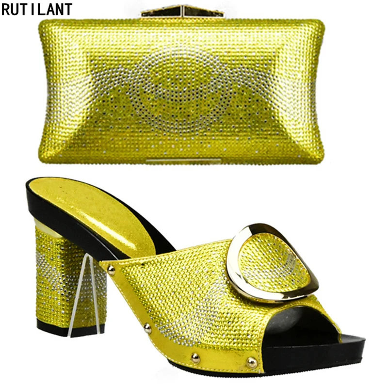 Nieuwe Collectie Geel Bijpassende Schoenen en Tas Set In Hakken Hoge Kwaliteit Afrikaanse Bruiloft Schoenen en Tas Set Zak en schoenen Set Italië Nieuwe Collectie Geel Bijpassende Schoenen en Tas Set In Hakken Hoge Kwaliteit Afrikaanse Bruiloft Schoenen en Tas Set Zak en schoenen Set Italië