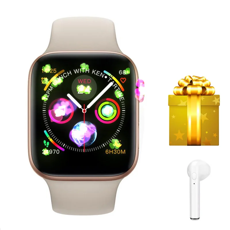

IWO8+earphone/set 44mm series 4 smartwatch 1:1 VS IWO 2 IWO6 IW05 MTK2502 with heart rate monitor ECG smart watch women men