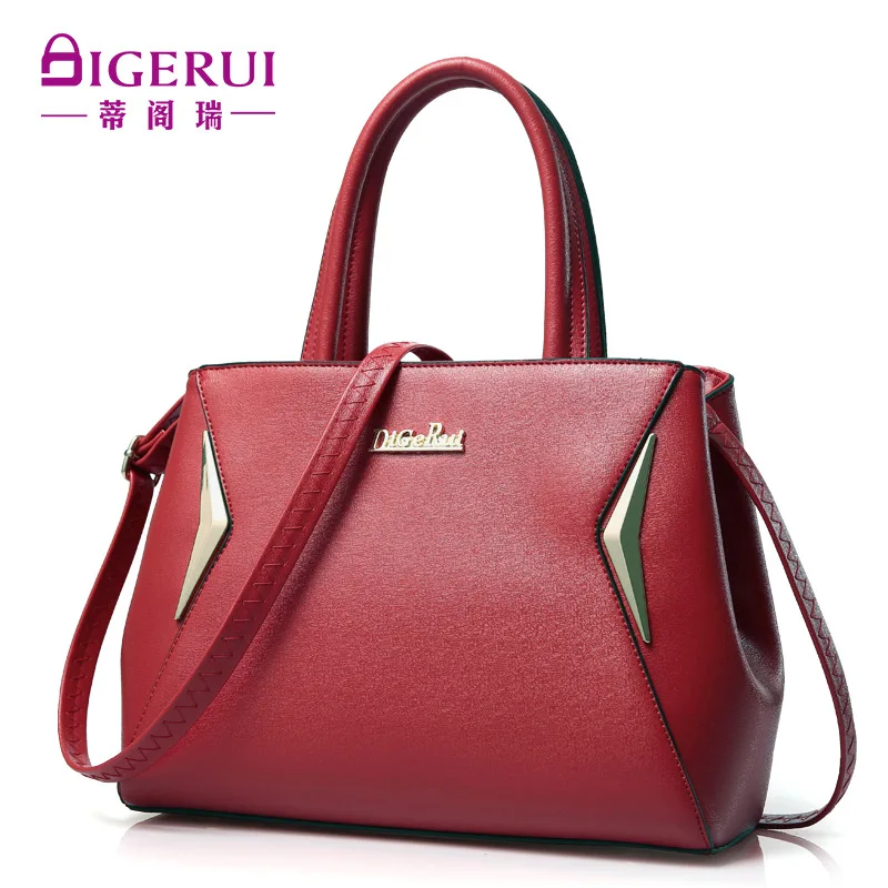 Новая Корейская Высококачественная дамская сумочка Минималистичная атмосферная модная дикая сумка-мессенджер Женская - Цвет: Бургундия