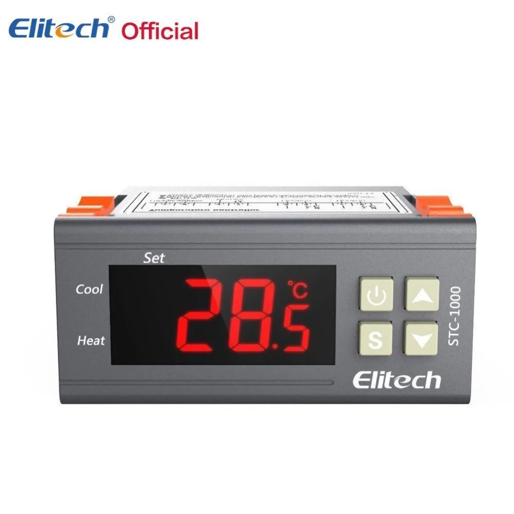 

Elitech Temperature Controller STC-1000 All-purpose Digital Thermostat Temperature Calibration with Temperature Sensor Probe