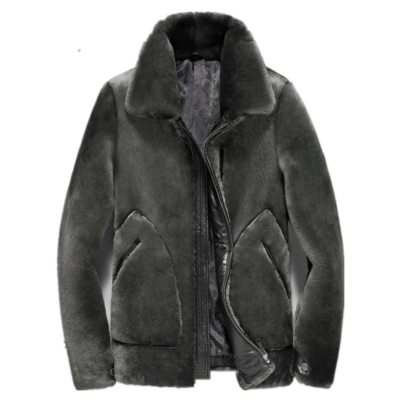 

Real Fur Coat Men's Winter Jacket Natural 100% Wool Fur Coat Luxury Mens Jackets and Coats Plus Size 5xl Chaqueta Hombre MY1774