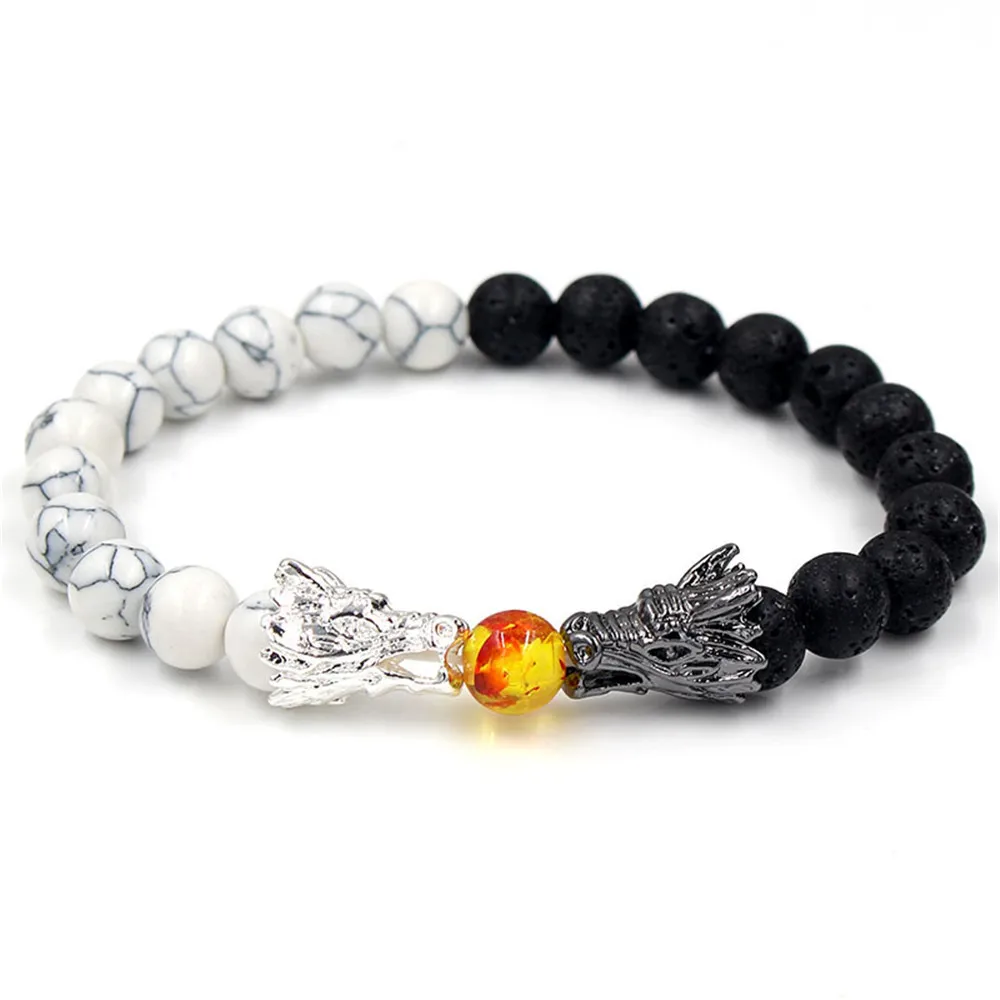 

Faitheasy Ornaments Concise Natural Volcano Stone Yellow Crystal Hand String Faucet Bracelet