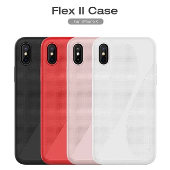 

flexible cases for Apple Iphone x case Nillkin Liquid silicone soft tpu + hard pc back cover for Iphonex Iphone x phone shell