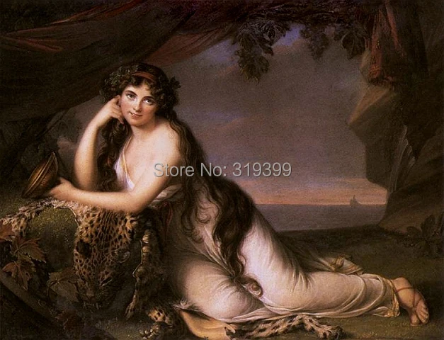 

lady-hamilton-as-ariadne-1790 by Louise Elisabeth Vigee Le Brun,oil painting reproduction on linen canvas,handmade,FREE SHIPPING