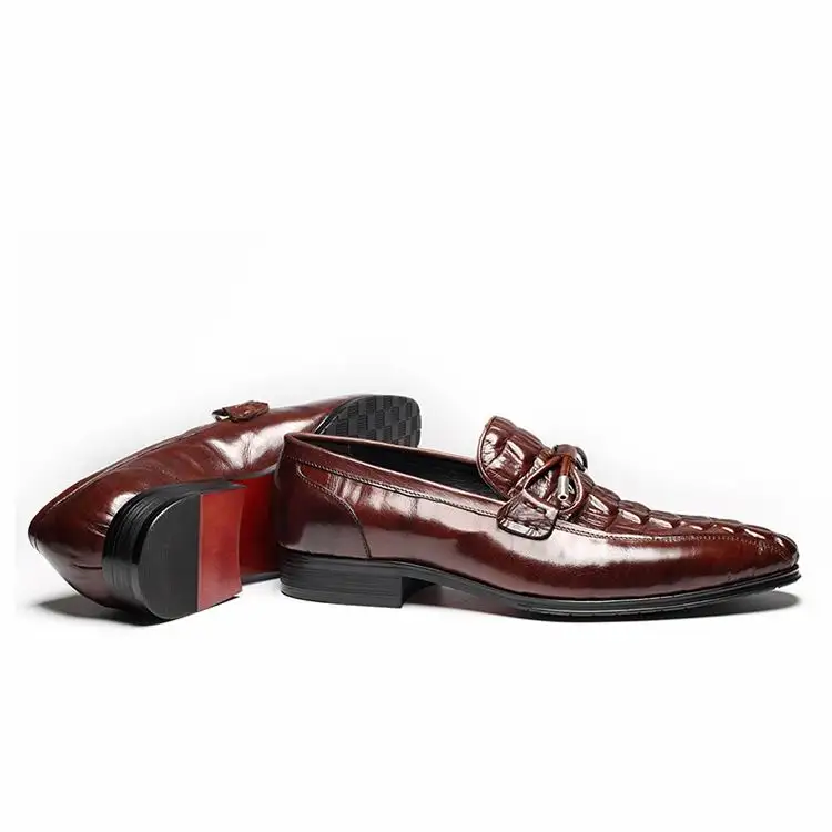 Lazer Sapatos Designer Errfc Pé Sapatas Tendências Preto Dedo Padrão vermelho Preto Vinho Homens De Escritório Dos Do Moda Quadrado Homem Barco Crocodilo Vestido qTqPdCwrE