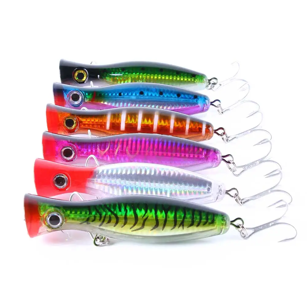 

HENGJIA 1set（10pcs） popper fishing lure bionic bass pike wobbler fishing tackle