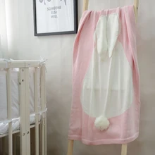 Хлопок вязаное одеяло s кролик вязаное пеленание одеяло милый серый кровать диван Cobertores манты покрывало банные полотенца подарок