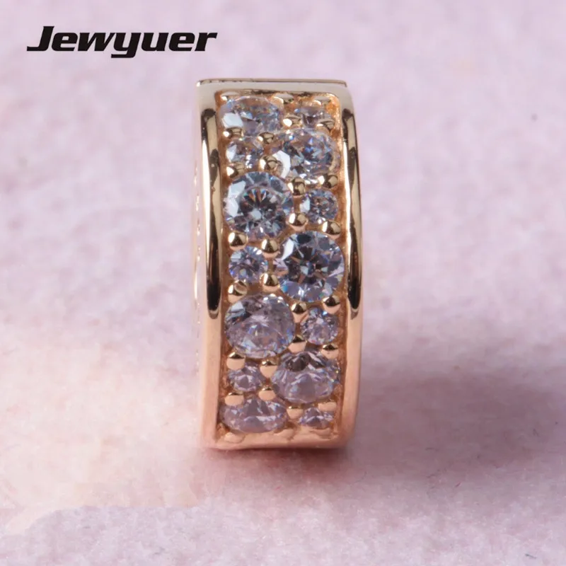 

14k Solid Gold Shining Elegance charms clip bead Fit 925 sterling silver bracelet DIY for women Christmas gift Memnon GD088