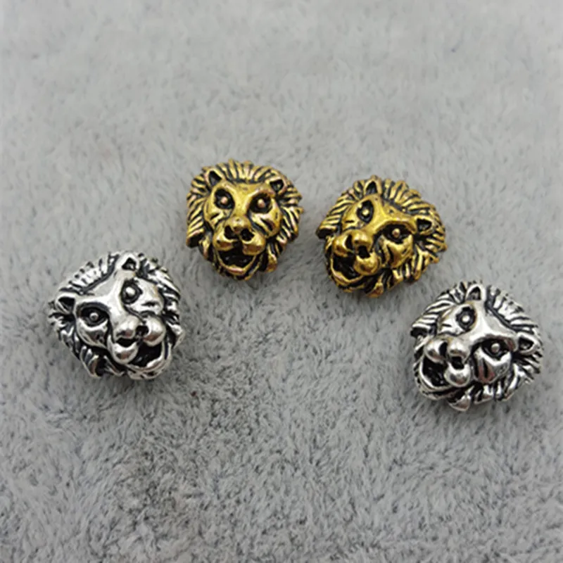 

10pcs/lot Metal Charms for DIY Jewelry Making Antique Sliver & Antique Gold Tibetan Leone Lion Head Beads Spacer Bead