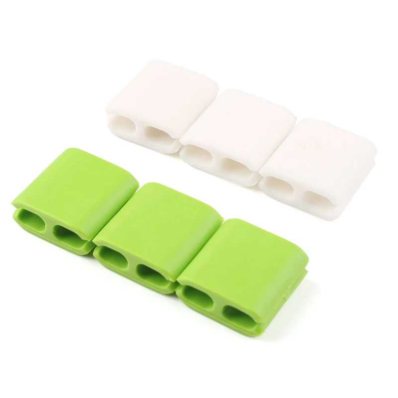 

6Pcs Multipurpose Double Holes Wire Cord Cable Drop Clips Ties USB Charger Holder Organizer #81954